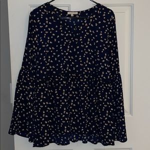 Blue long sleeve blouse